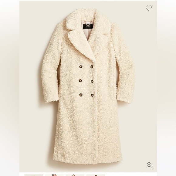 J. Crew Double Breasted Teddy Sherpa Topcoat NWOT SZ XL  BA523 Cream color - Picture 1 of 10